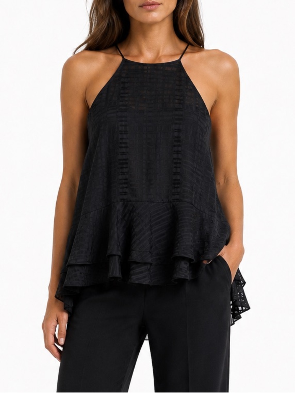Zimmermann Black Lightweight Lined Halter Top Blouse 0 XS Quiet Luxury